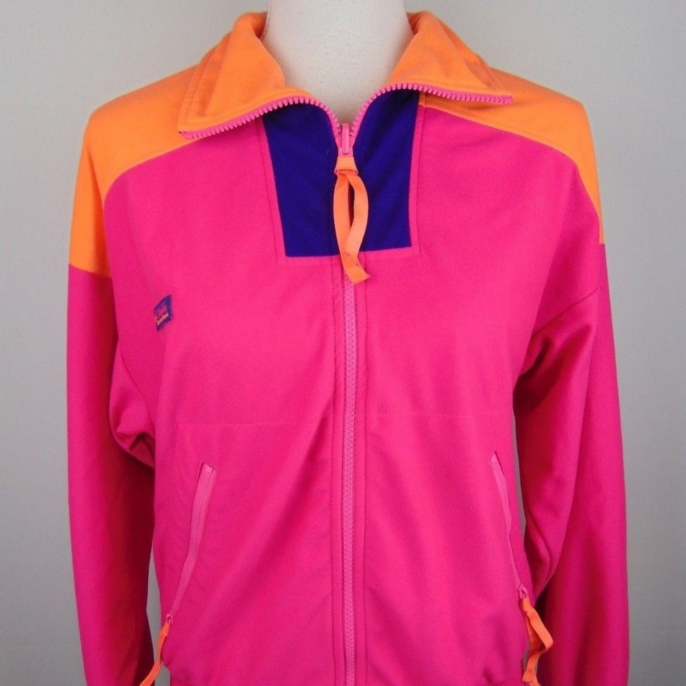 Columbia VTG 80s Bright Neon Zip Up Jacket